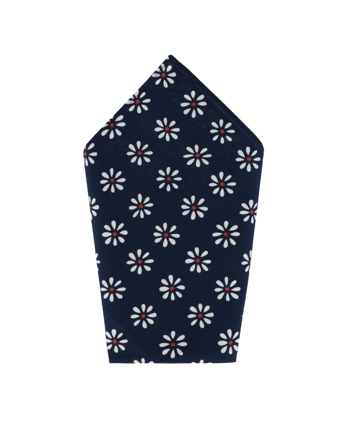 Mary's Rose Daisy Cotton Handkerchief (Single) - Navy