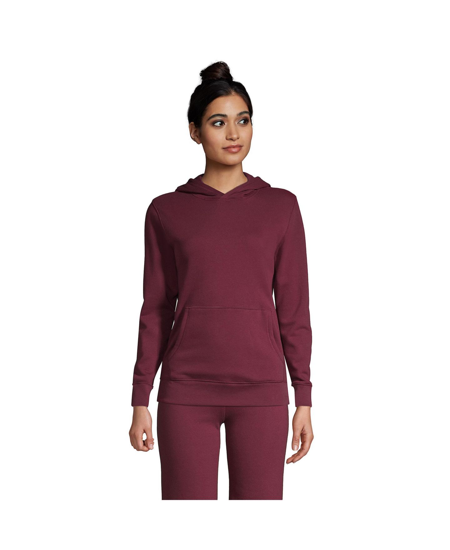 Мужское худи Lands' End Adult Hooded Pullover, цвет: Бордовый — фото 3
