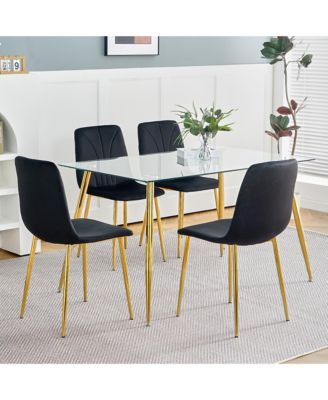 Streamdale Set of 4 Modern Black Dining Chairs