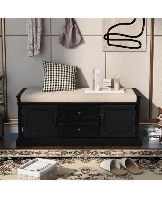 Multi-Storage Shoe Bench with Removable Cushion
