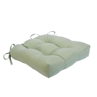 Country Living Plush Solid Colored Country Farmhouse Reversible Chair Cushions/Pads With Tear Proof Ties - Linen - 1 Piece