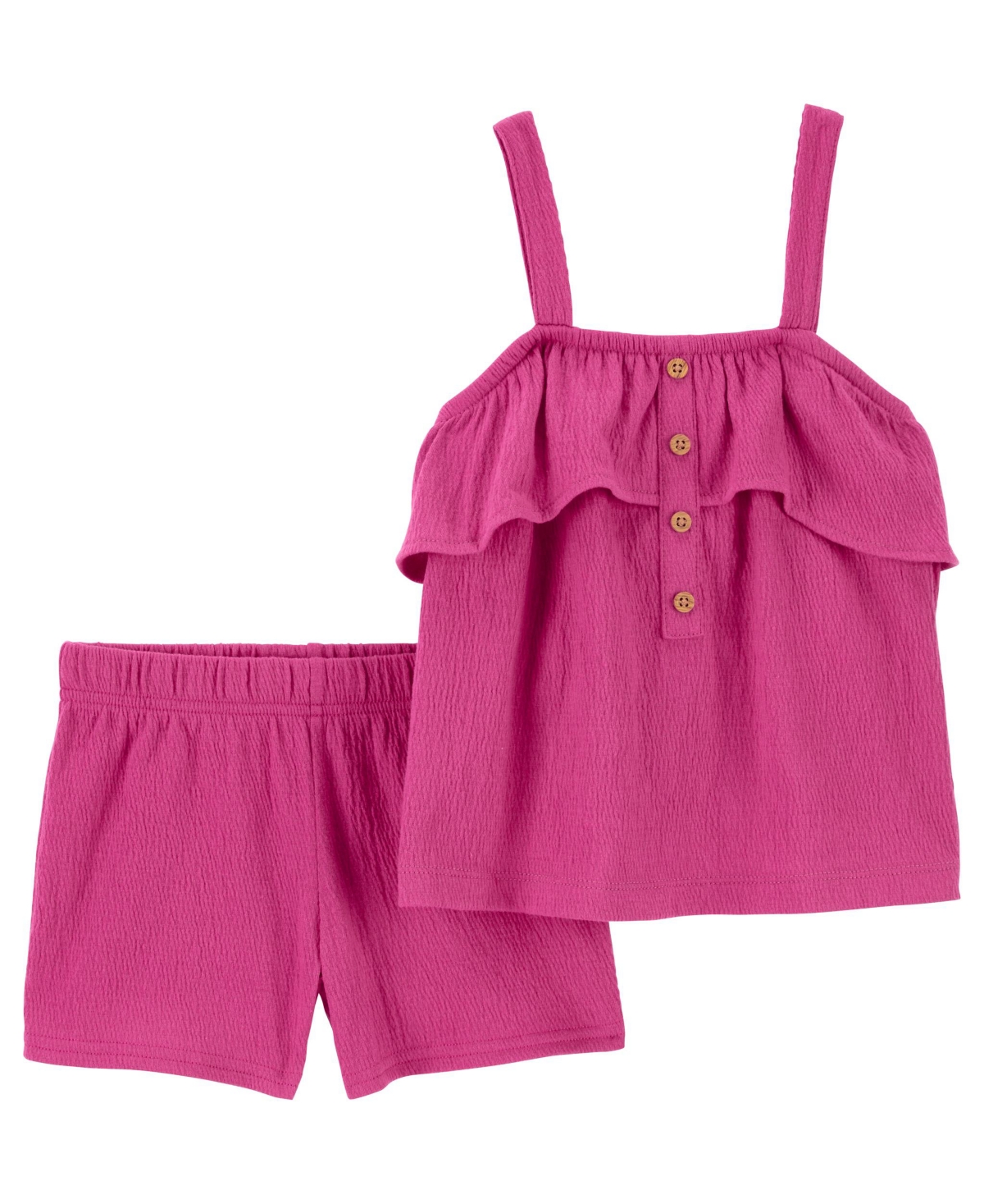 Shop Carter's Baby Girls Crinkle Jersey Tank Top And Shorts, 2 Piece Set In Pink
