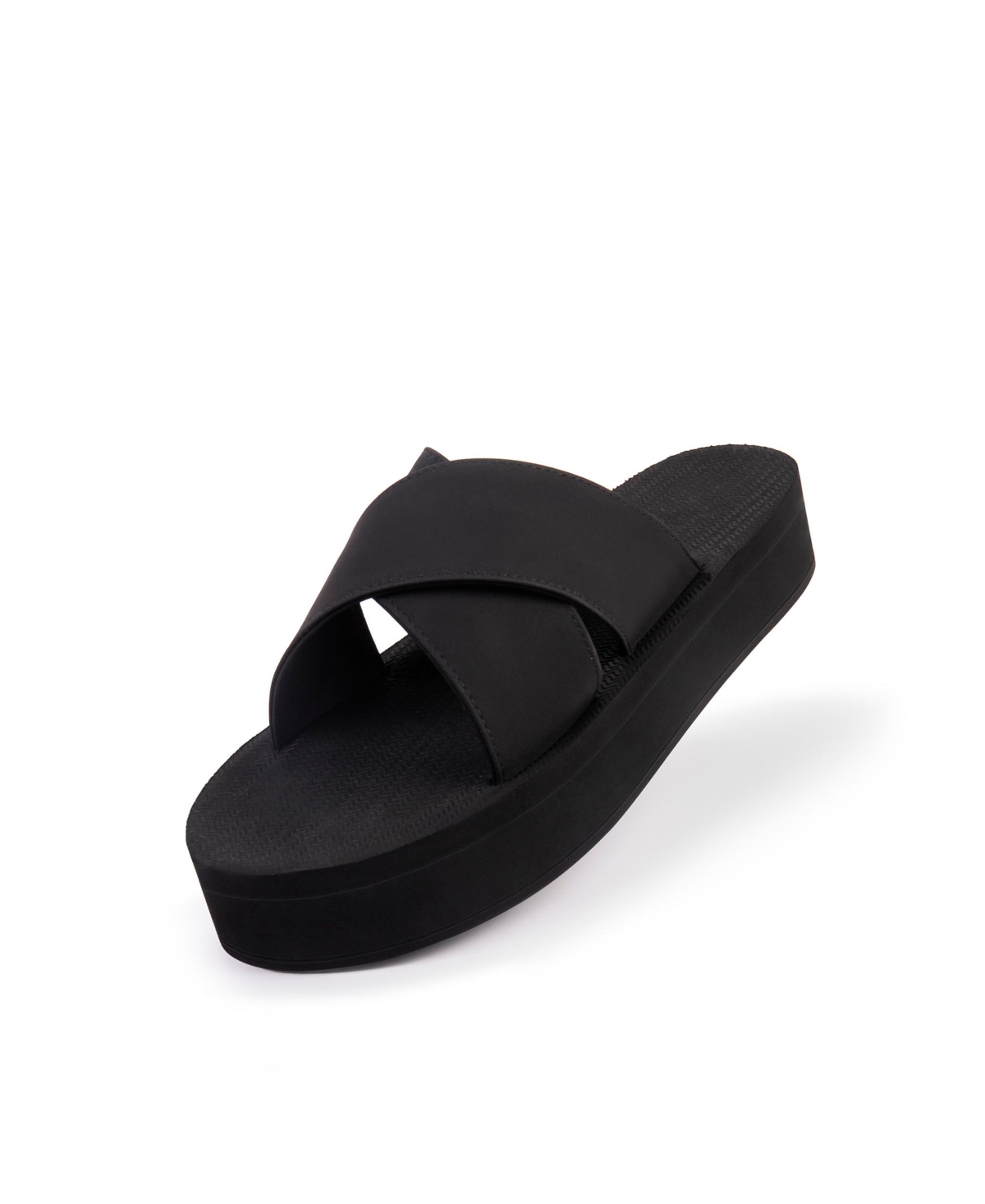 Women's Cross Sandal Platform - Black