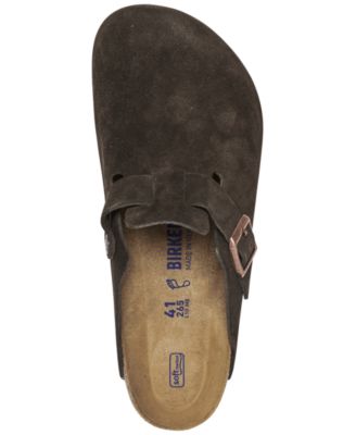 Men's Boston Soft Footbed Suede Leather Clogs from Finish Line