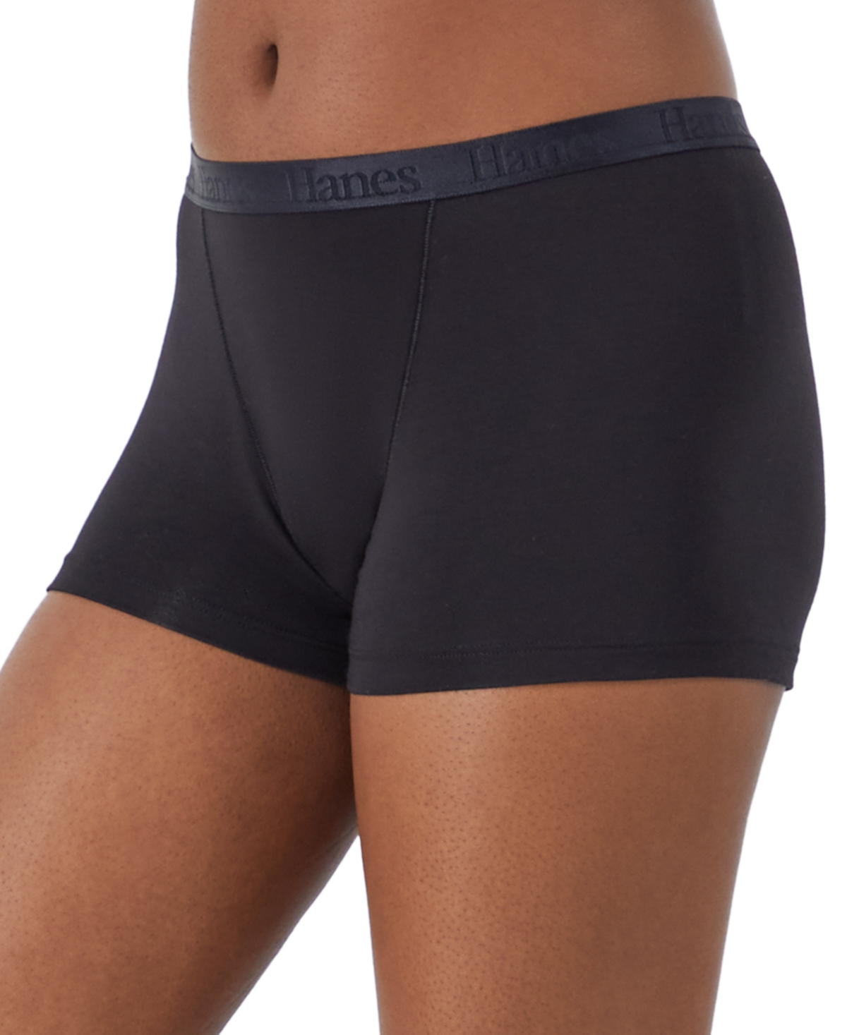Hanes Women's 3-Pk. Originals SuperSoft Ultimate Boxer Brief Underwear  -Silver/Black