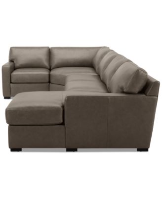 Radley 148" 4-Pc. Leather Wedge Modular Chaise Sectional
