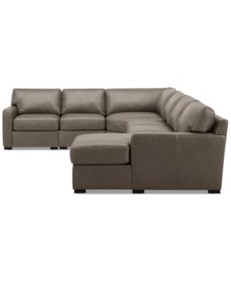 Radley 148" 5-Pc. Leather Wedge Modular Chase Sectional