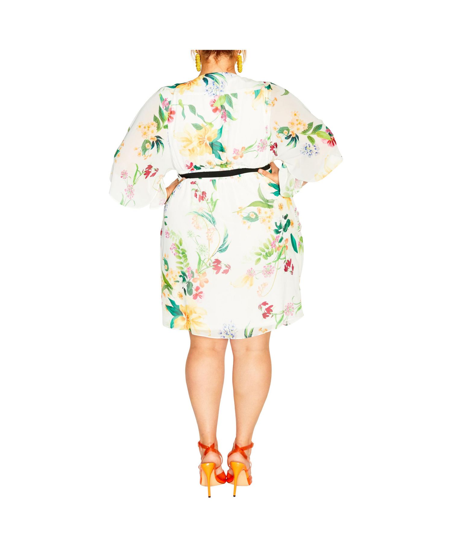 Women's Color Wrap Print Dress