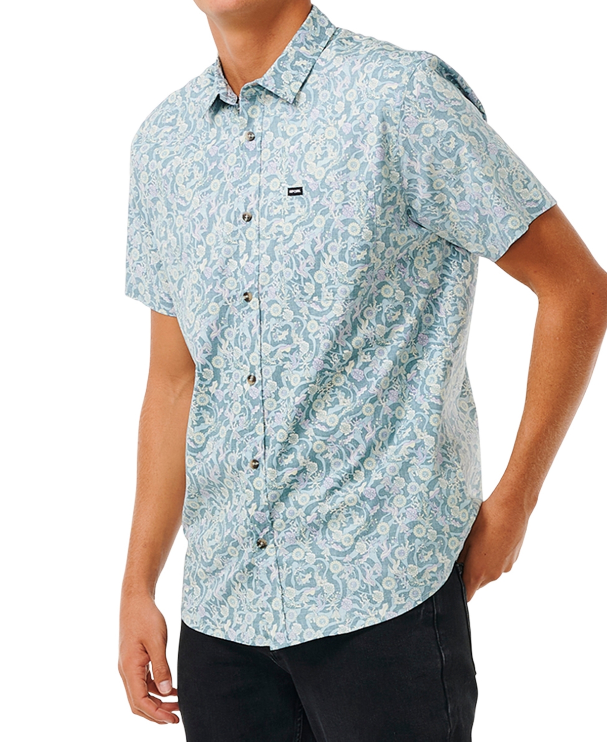Rip Curl Men's Floral Reef Short Sleeve Shirt