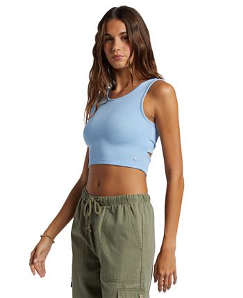 Roxy Junior's Rockaway Tank Top - Girls' Swing Tank With High Neckline & Side Rib Knit, Cotton Blend Casual Top