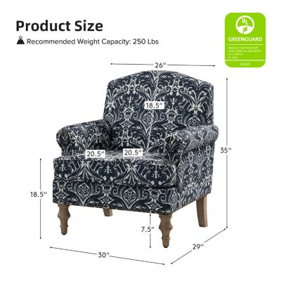 Lakeydra Farmhouse Style Armchair with Pattern Design