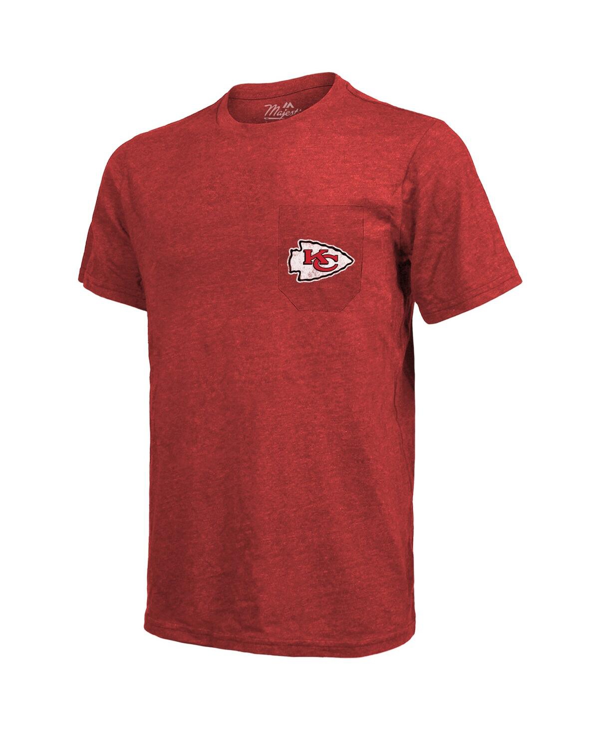 Shop Majestic Men's  Red Kansas City Chiefs Super Bowl Lviii Champions Tri-blend Pocket T-shirt