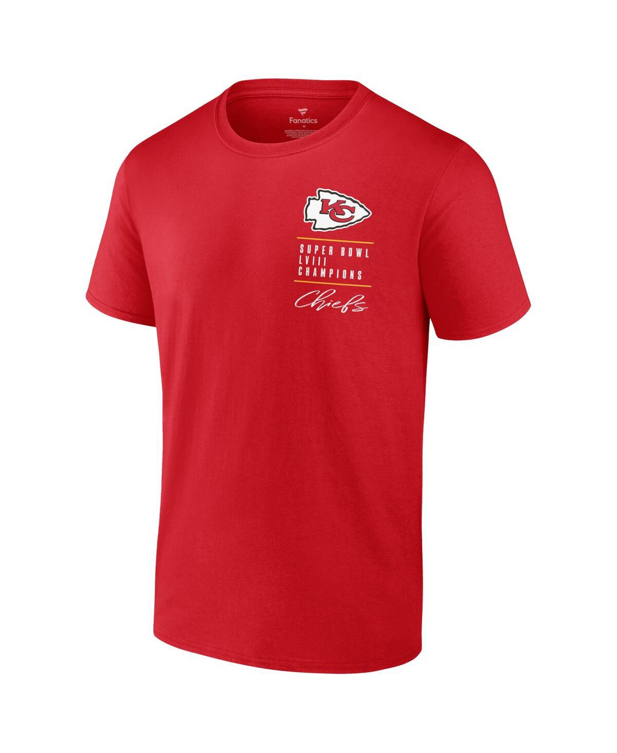 Shop Fanatics Men's  Red Kansas City Chiefs Super Bowl Lviii Champions Signature Roster Big And Tall T-shi