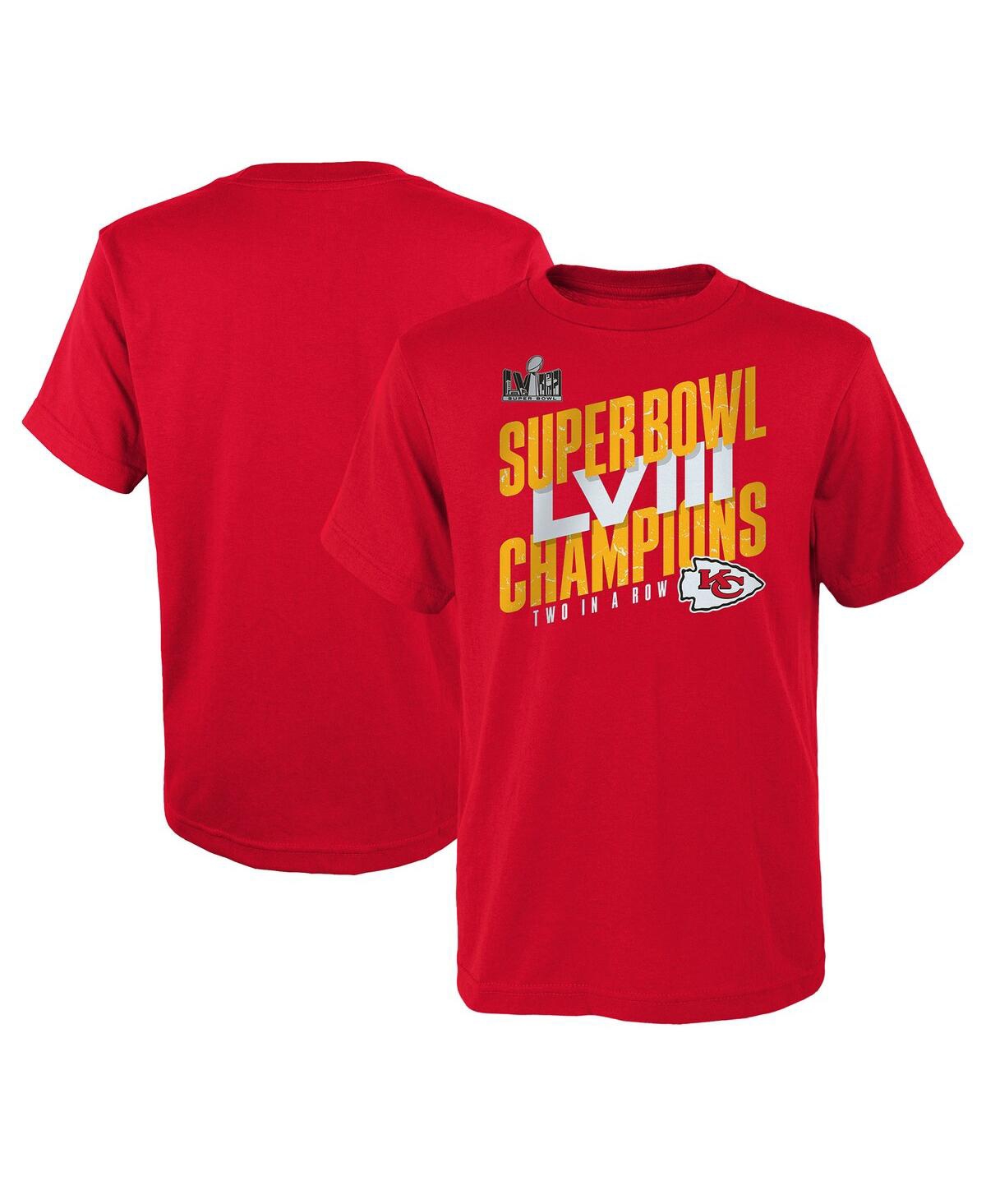 Shop Outerstuff Big Boys Red Kansas City Chiefs Super Bowl Lviii Champions Iconic Victory T-shirt