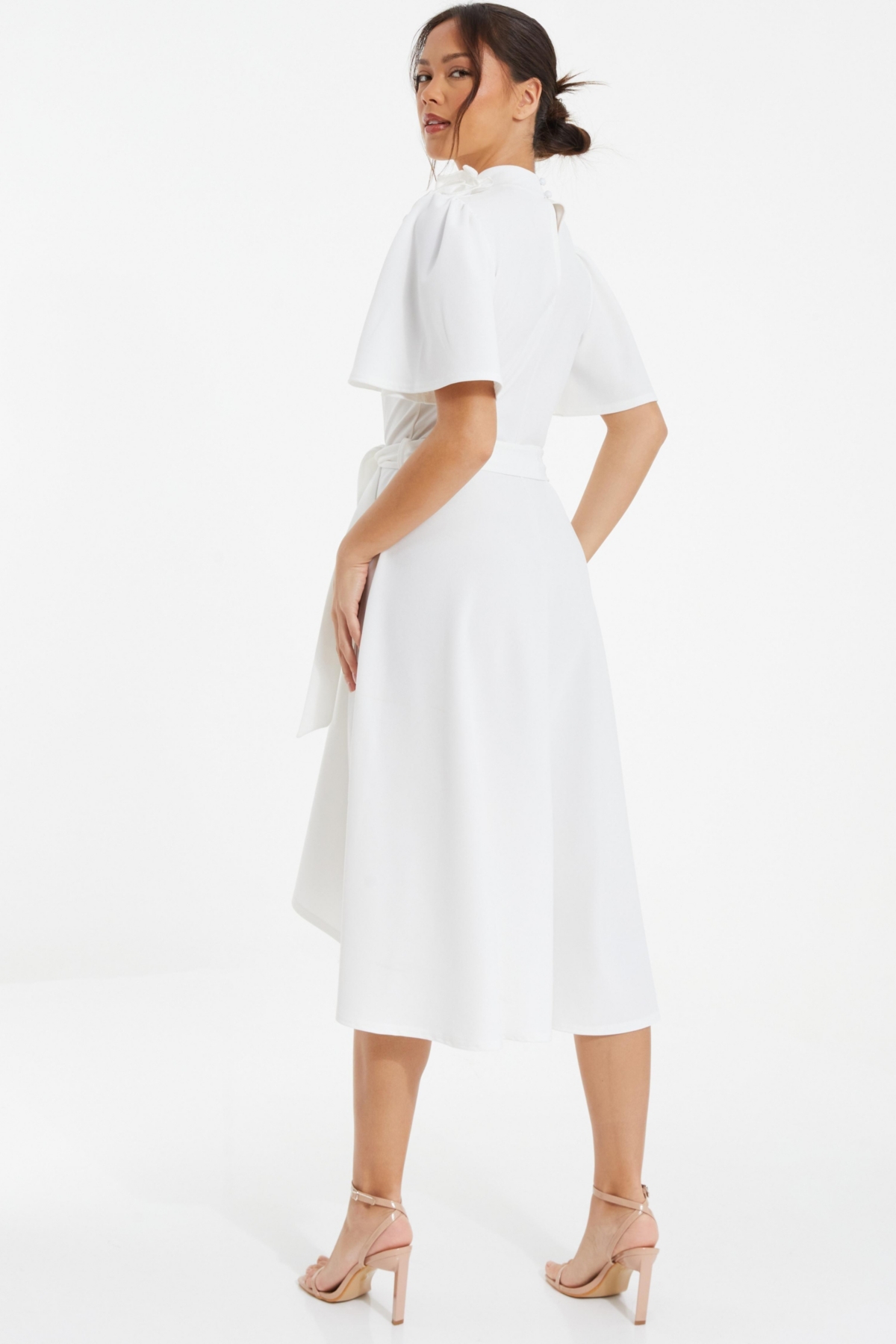 Quiz Women's Flower Detail Dip Hem Dress