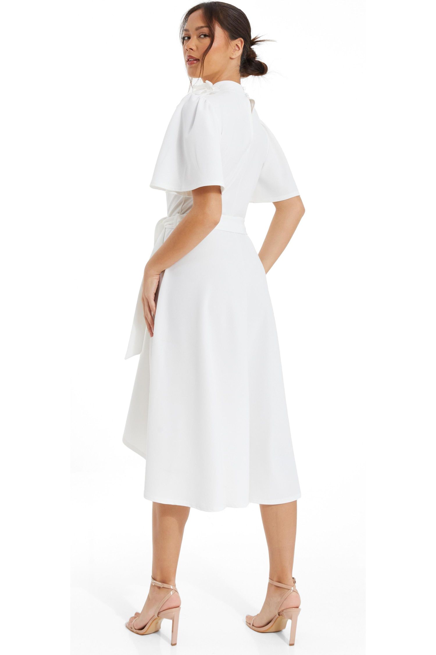 Women's Flower Detail Dip Hem Dress