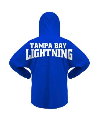 Women's Blue Tampa Bay Lightning Jersey Lace-Up V-Neck Long Sleeve Hoodie T-shirt