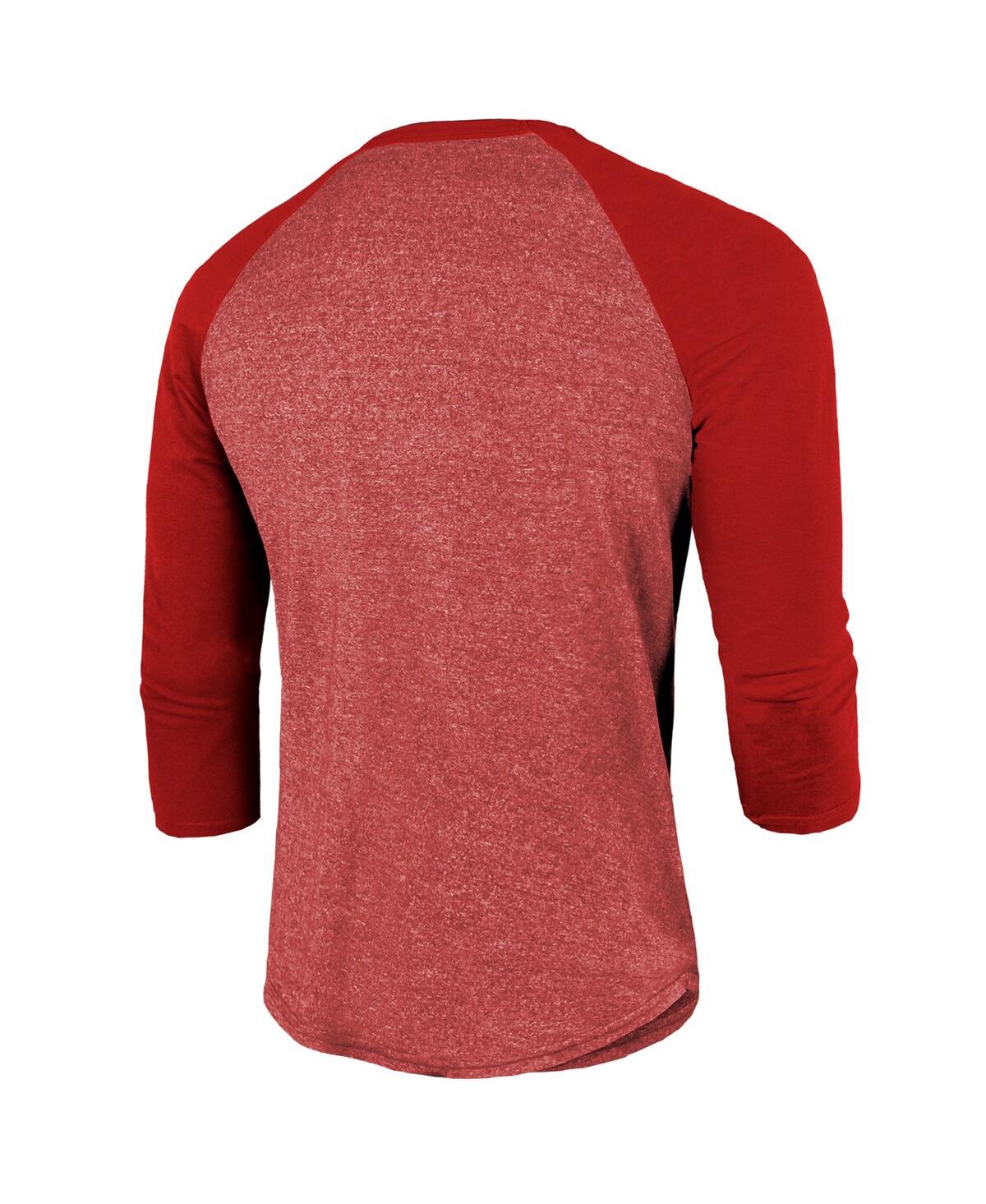 Men's Majestic ThreadsSan Francisco 49ers 2023 Nfc Champions Tri-Blend Raglan 3/4-Sleeve T-shirt - Scarlet