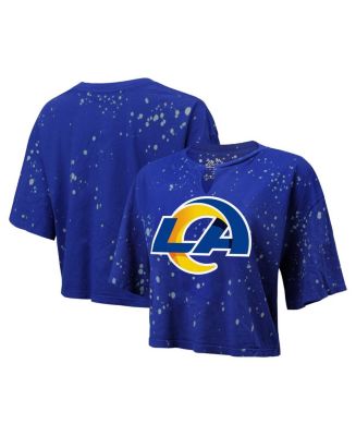 Women's Majestic Threads Royal Distressed Los Angeles Rams Bleach ...