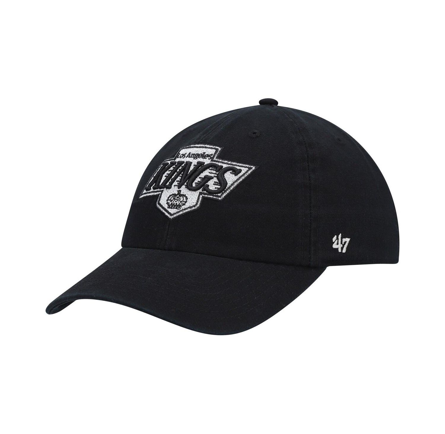Men's Black Los Angeles Kings Team Clean Up Adjustable Hat