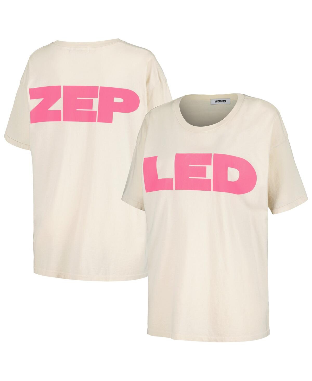 Women's Daydreamer White Led Zeppelin Block Letters Merch T-shirt - White