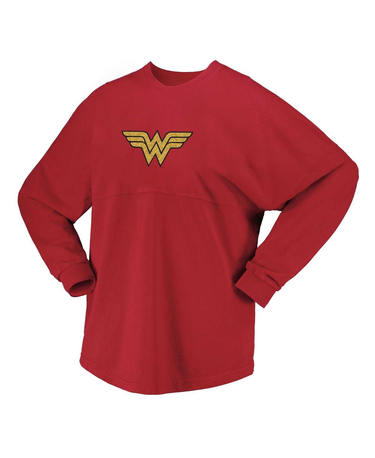 Shop Spirit Jersey Women's Red Wonder Woman Original Long Sleeve T-shirt