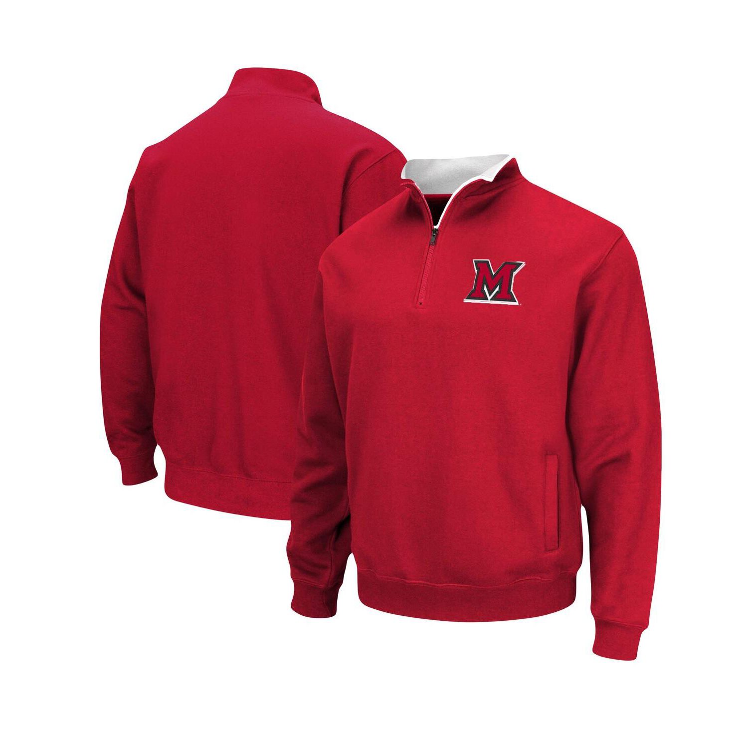 Men's Red Miami University RedHawks Tortugas Logo Quarter-Zip Jacket