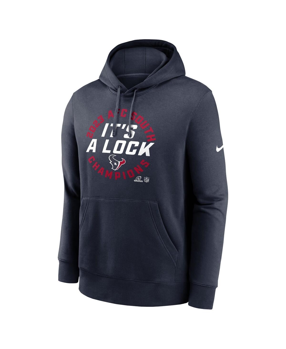 Men's NikeHouston Texans 2023 Afc South Division Champions Locker Room Trophy Collection Club Pullover Hoodie - Navy