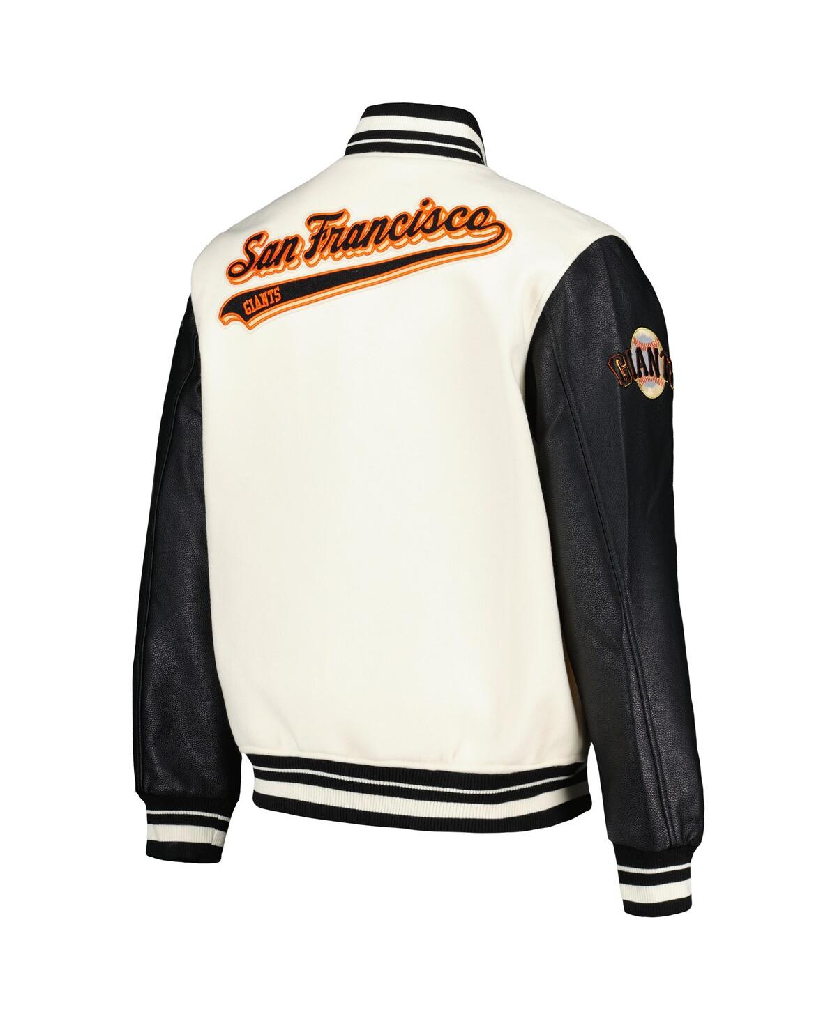 Shop Pro Standard Men's  Cream San Francisco Giants Script Tail Wool Full-zip Varity Jacket