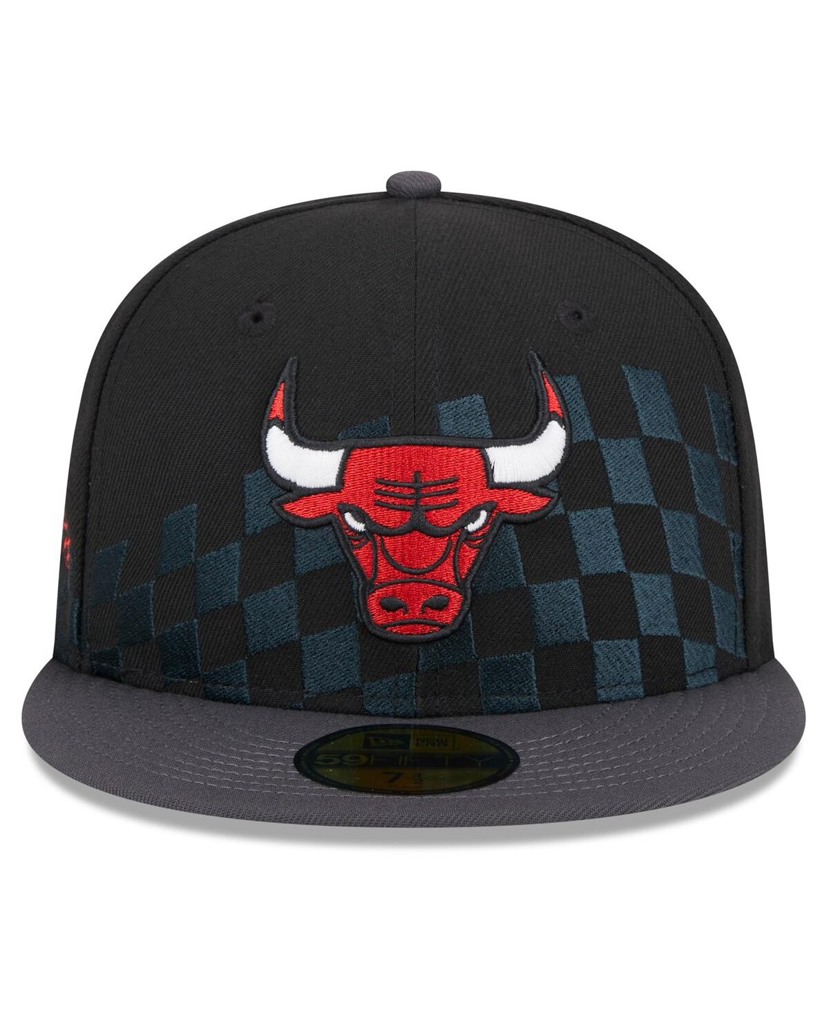 Shop New Era Men's  Black Chicago Bulls 2024 Nba All-star Game Rally Drive Checkerboard 59fifty Crown Fitt