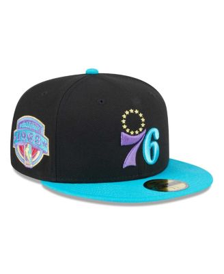Men's Black, Turquoise Philadelphia 76ers Arcade Scheme 59FIFTY Fitted Hat