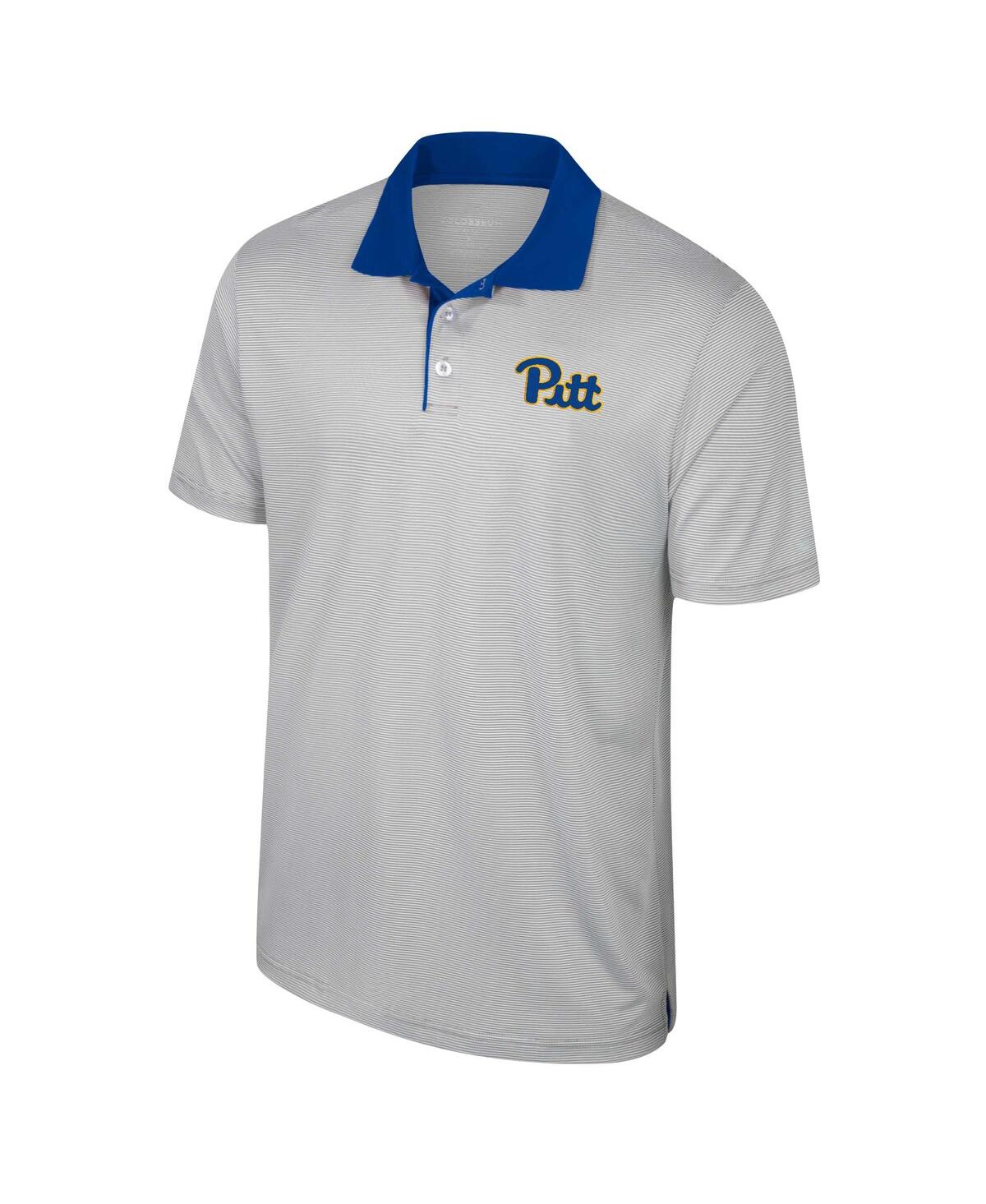 Shop Colosseum Men's  Gray Pitt Panthers Tuck Striped Polo Shirt