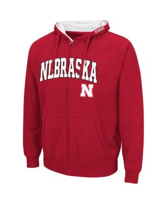 Men's Nebraska Huskers Arch & Logo 3.0 Full-Zip Hoodie