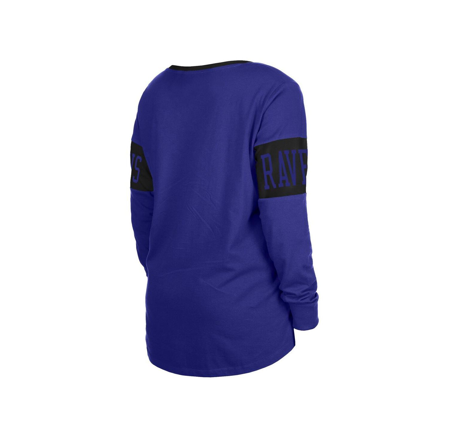 Women's Black Baltimore Ravens Lace-Up Notch Neck Long Sleeve T-shirt