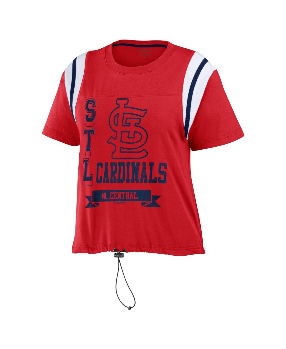 Wear By Erin Andrews Red St. Louis Cardinals Cinched Colorblock T-shirt In Red