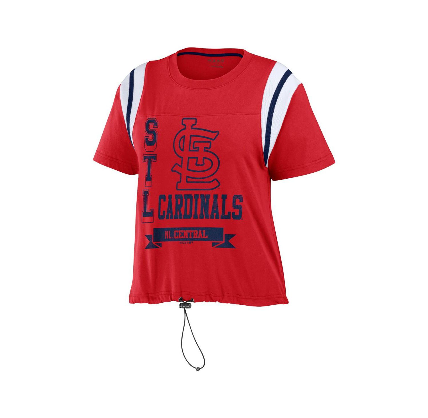Women's Red Distressed St. Louis Cardinals Cinched Colorblock T-shirt