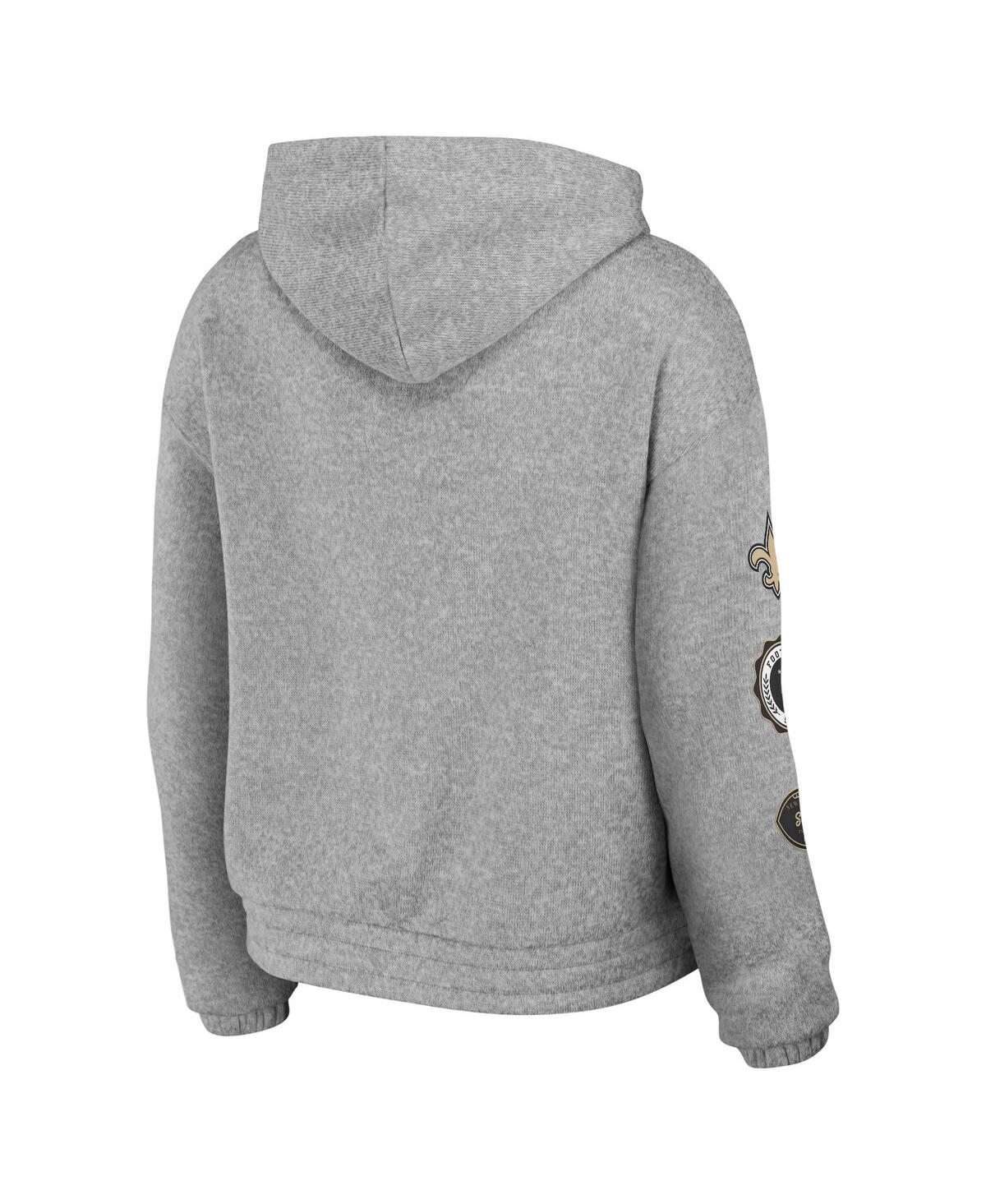 Wear By Erin Andrews Heather Gray New Orleans Saints Full-zip Hoodie In Heather Gray