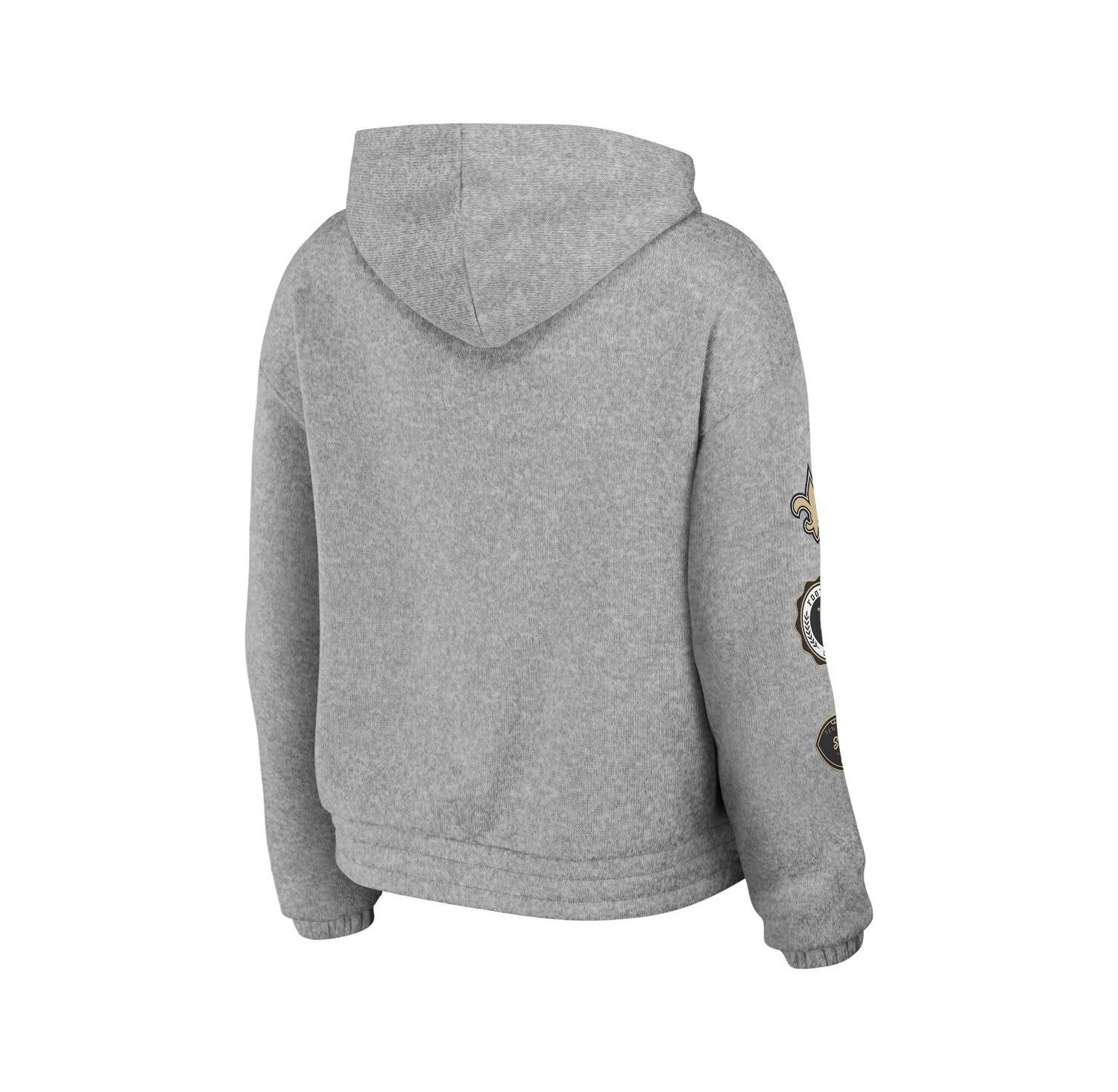 Women's Heather Gray New Orleans Saints Full-Zip Hoodie