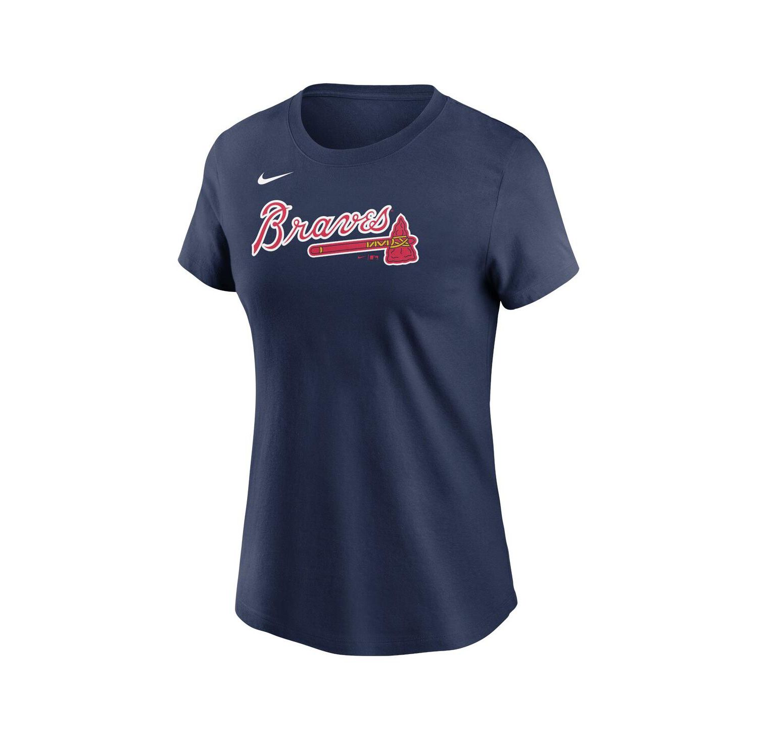 Women's Navy Atlanta Braves Wordmark T-shirt