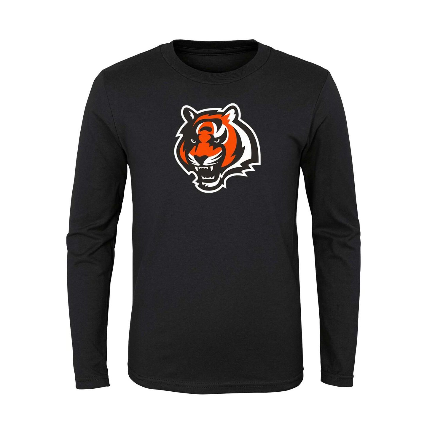 Детская футболка Outerstuff Black Cincinnati Bengals Primary Logo Long Sleeve — фото 1