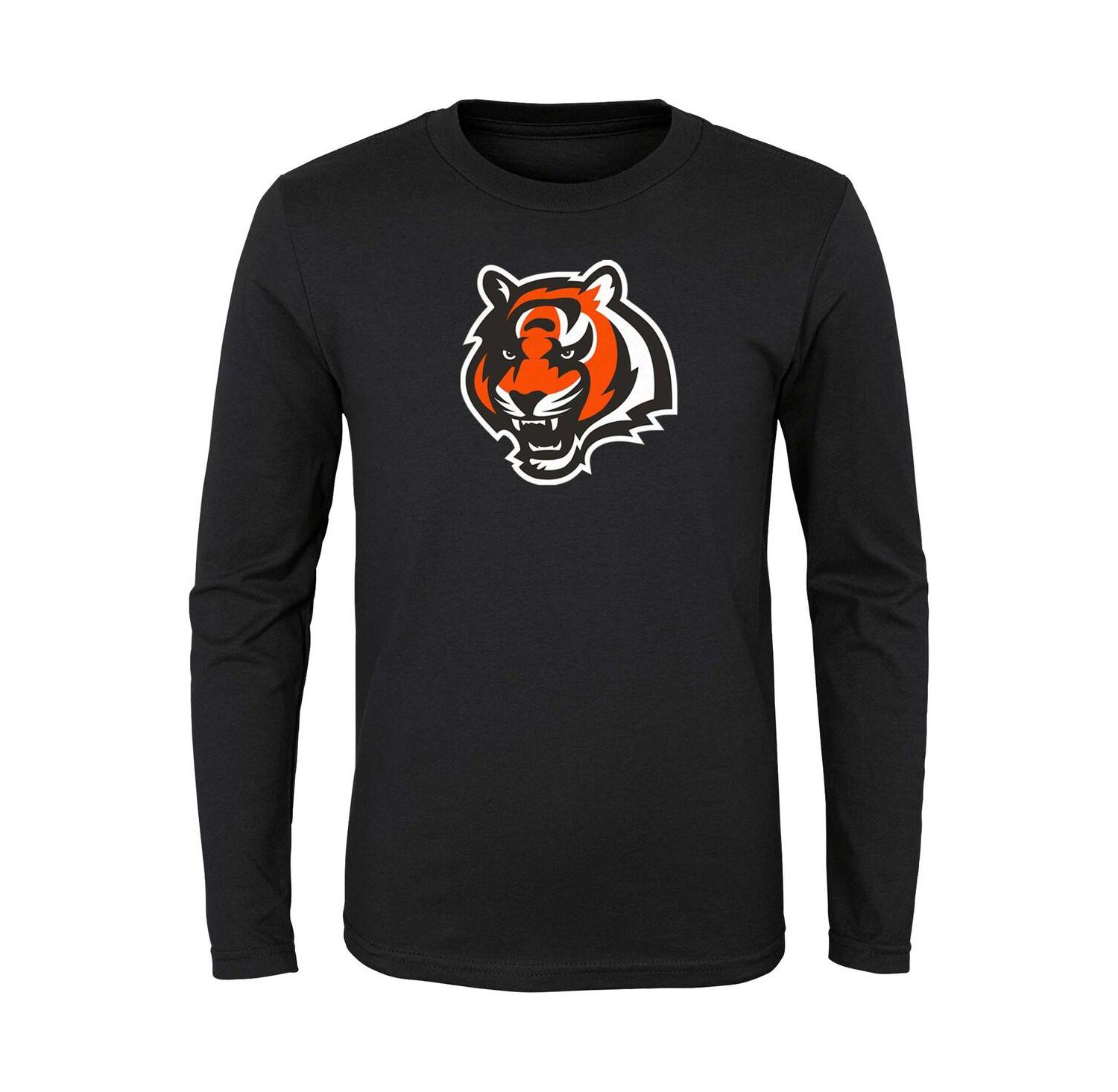 Big Boys and Girls Black Cincinnati Bengals Primary Logo Long Sleeve T-shirt
