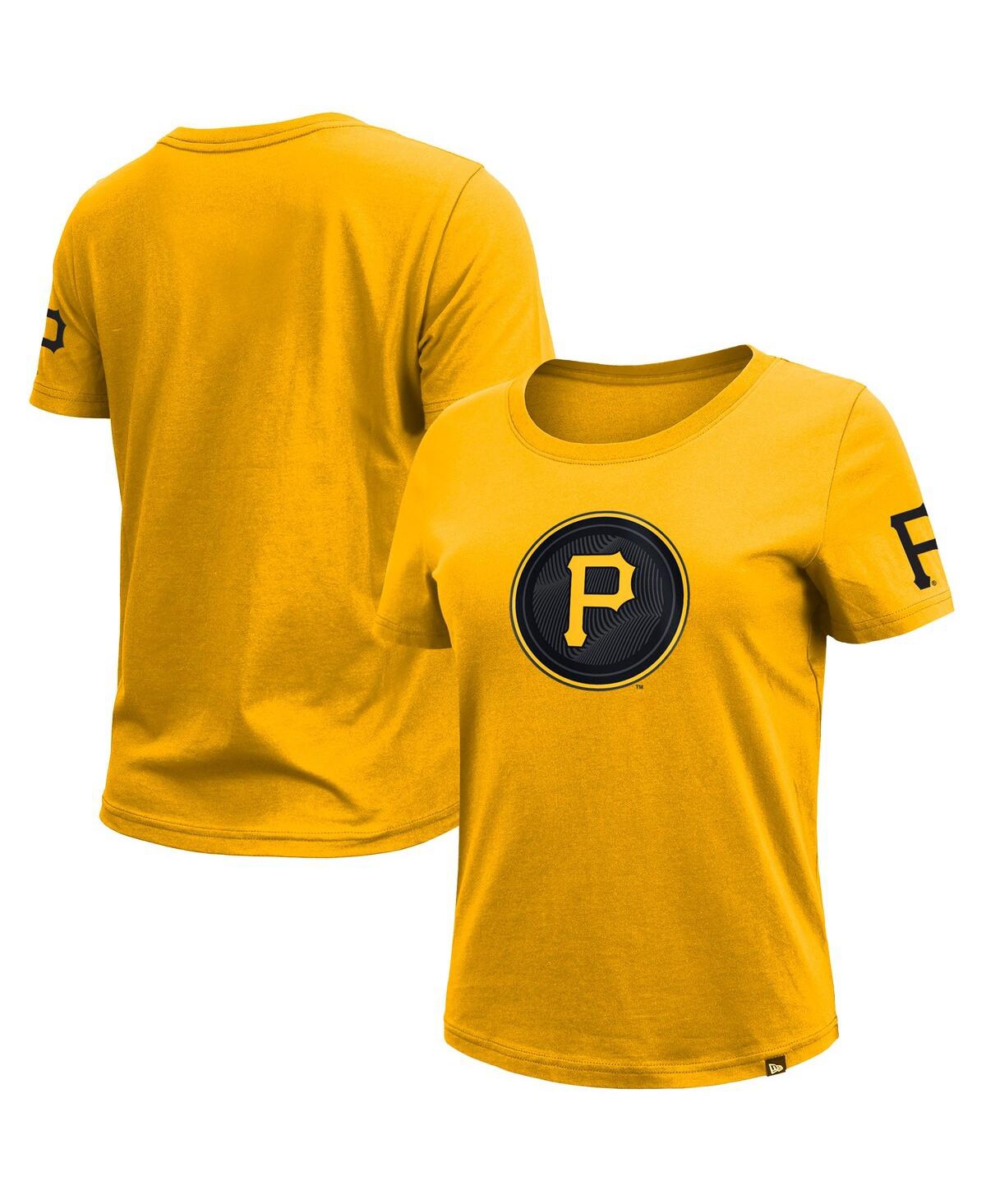 Shop New Era Women's  Gold Pittsburgh Pirates 2023 City Connect Cap Logo T-shirt