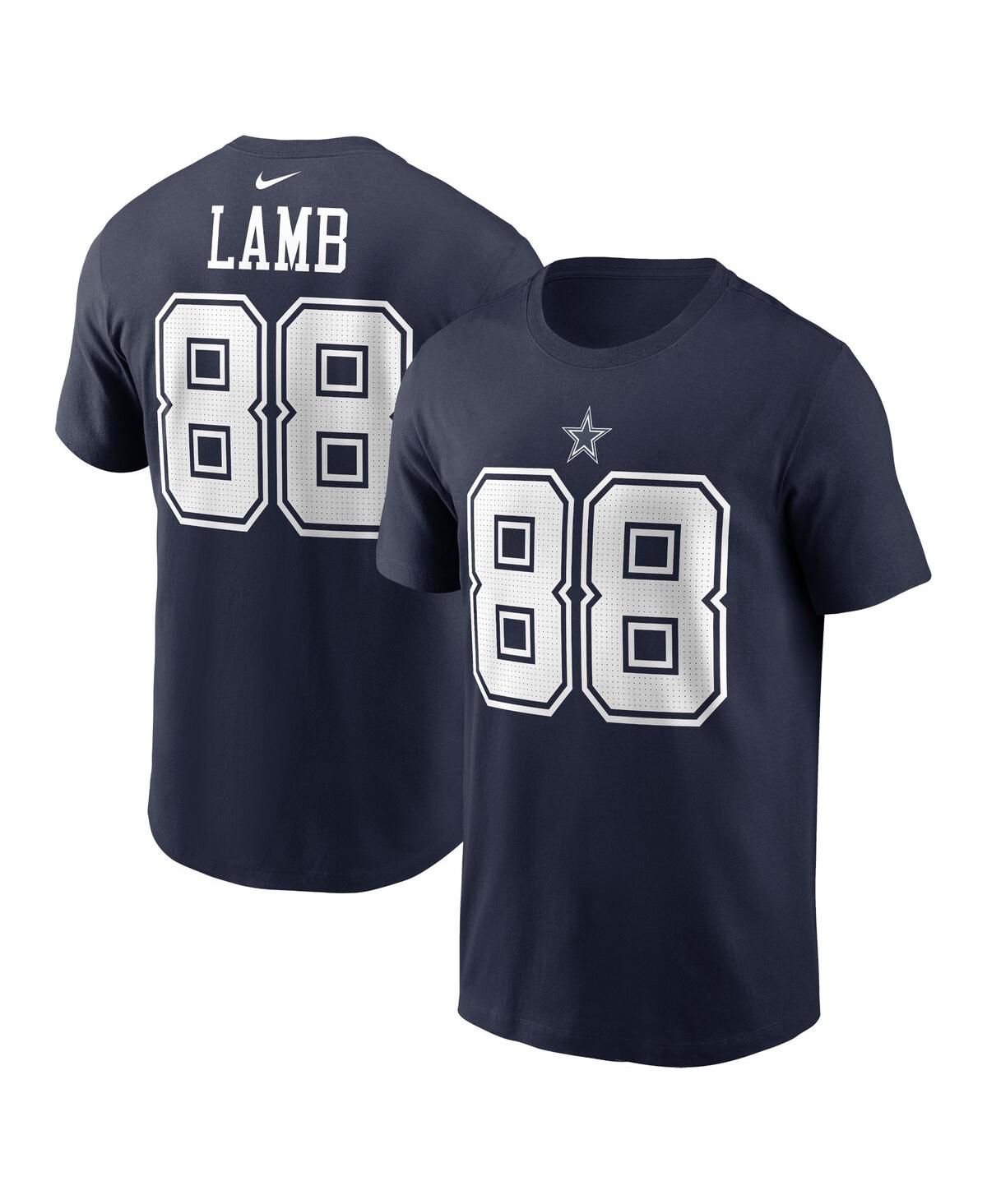 Мужская футболка CeeDee Lamb Navy Dallas Cowboys с именем и номером игрока