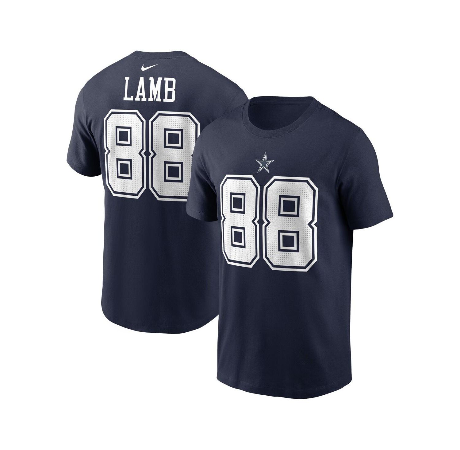Men's CeeDee Lamb Navy Dallas Cowboys Player Name and Number T-shirt