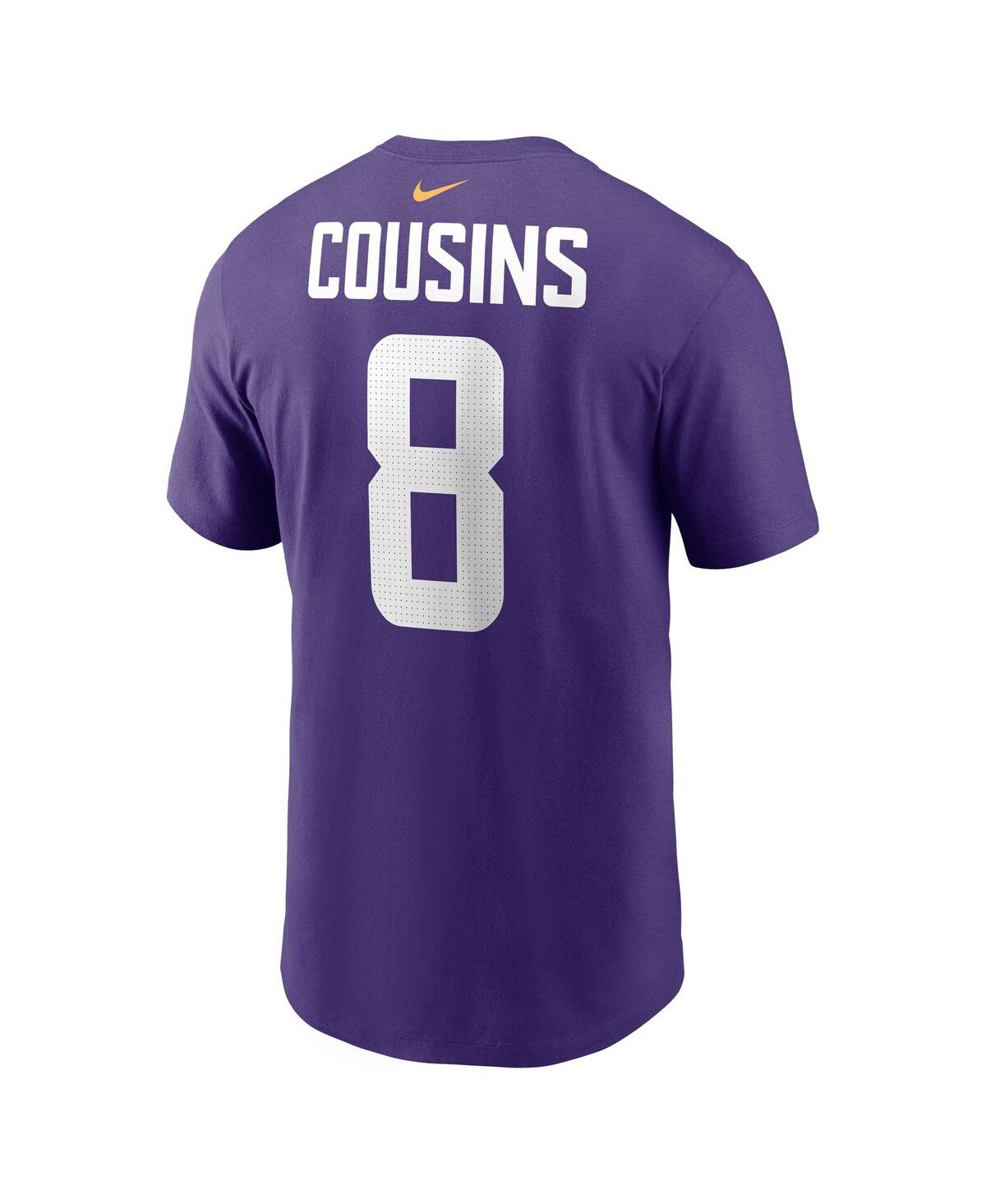 Men's Nike Kirk CousinsMinnesota Vikings Player Name and Number T-shirt - Purple