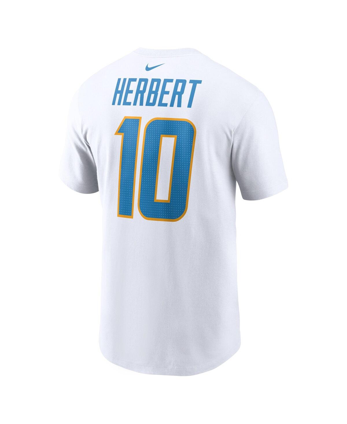 Shop Nike Men's  Justin Herbert White Los Angeles Chargers Player Name And Number T-shirt