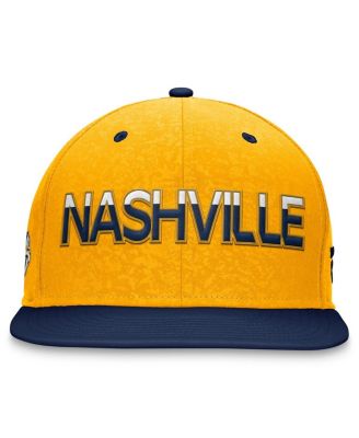 Men's Navy, Gold Nashville Predators Authentic Pro Rink Two-Tone Snapback Hat