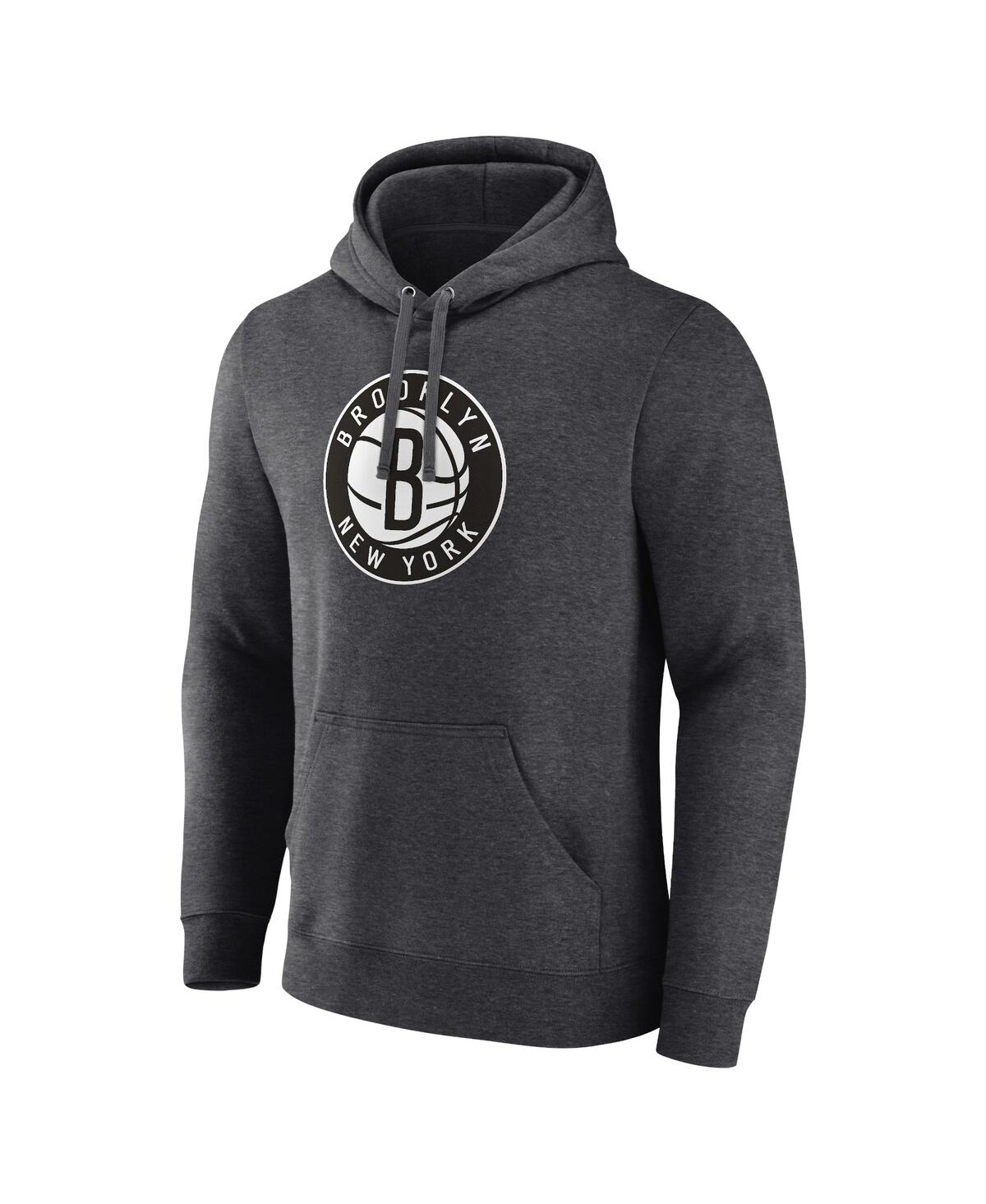 Men's FanaticsBrooklyn Nets Primary Logo Pullover Hoodie - Heather Charcoal