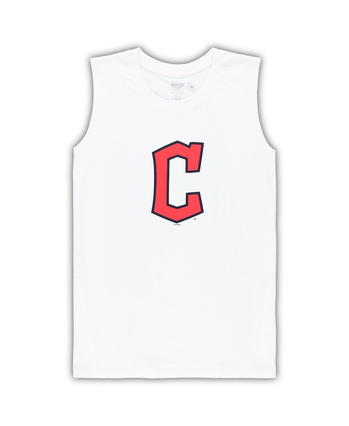 CONCEPTS SPORT WOMEN'S CONCEPTS SPORT WHITE, NAVY CLEVELAND GUARDIANS PLUS SIZE TANK TOP AND SHORTS SLEEP SET 