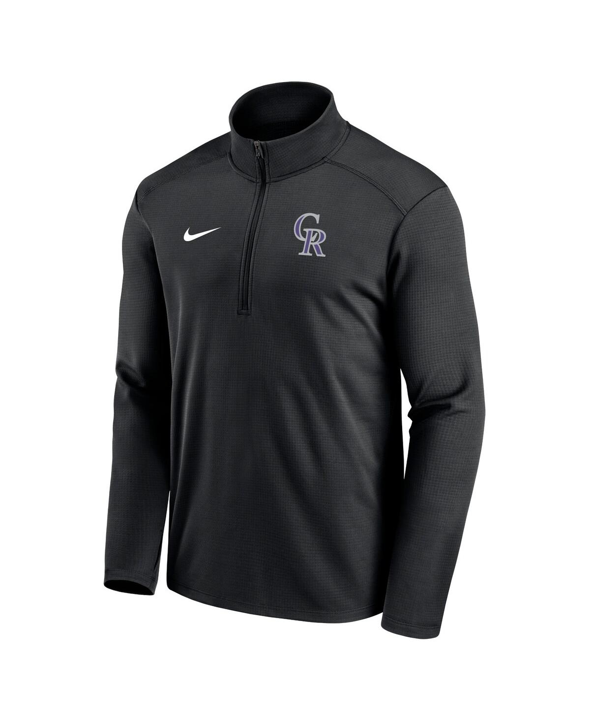 Men's NikeColorado Rockies Agility Pacer Lightweight Performance Half-Zip Top - Black